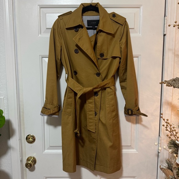 J. Crew City Trench Coat Camel Brown Preppy Women’s Size 0 - Picture 2 of 12